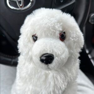 Fluffy White Plush Dog Toy